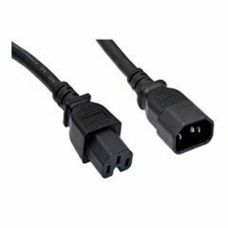 SWE-TECH 3C High Temperature Power Cord, C14 to C15, 14AWG, 15 Amp, UL SJT, Black, 6 foot FWT10W2-07106